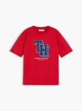 Κόκκινο Βαμβακερό T-Shirt Με Varsity Λογότυπο  Αγόρια