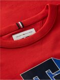 Κόκκινο Βαμβακερό T-Shirt Με Varsity Λογότυπο  Αγόρια