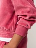 Red Script Logo Velour Relaxed Hoody  Girls