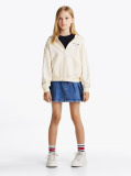 Beige Varsity Relaxed Zip-Thru Hoody  Girls