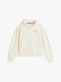 Beige Varsity Relaxed Zip-Thru Hoody  Girls