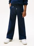 Blue Logo Embroidery Wide Leg Joggers  Girls