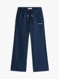 Blue Logo Embroidery Wide Leg Joggers  Girls