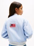 Blue Relaxed Back Logo Varsity Jacket  Girls
