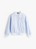 Blue Relaxed Back Logo Varsity Jacket  Girls