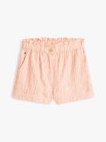 Pink Textured Shorts  Girls