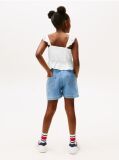 White Textured Ruffle Top  Girls