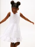 White Broderie Anglaise Fit And Flare Dress  Girls