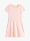 Pink Round Neck Skater Dress  Girls