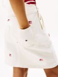 White Logo Embroidery Dungaree Dress  Girls