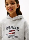 White Hilfiger Sequin Flag Relaxed Hoody  Girls