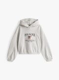 White Hilfiger Sequin Flag Relaxed Hoody  Girls