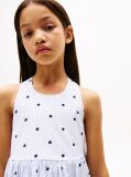 Multi Heart Print Seersucker Sleeveless Dress  Girls