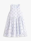 Multi Heart Print Seersucker Sleeveless Dress  Girls