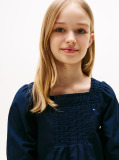 Blue Broderie Anglaise Pintuck Blouse  Girls