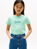 Green Metallic Logo Slim T-Shirt  Girls