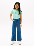 Green Metallic Logo Slim T-Shirt  Girls