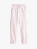 Pink Textured Logo Relaxed Joggers  Girls