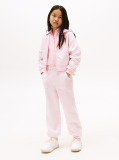 Pink Textured Logo Relaxed Joggers  Girls