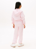 Pink Textured Logo Relaxed Joggers  Girls