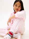 Pink Textured Logo Relaxed Joggers  Girls