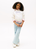 Beige Tommy Script Sequin Sweatshirt  Girls