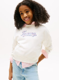 Beige Tommy Script Sequin Sweatshirt  Girls
