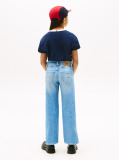 Blue Straight Leg Faded Girlfriend Jeans  Girls