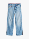 Blue Straight Leg Faded Girlfriend Jeans  Girls