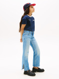 Blue Straight Leg Faded Girlfriend Jeans  Girls