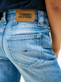 Blue Straight Leg Faded Girlfriend Jeans  Girls