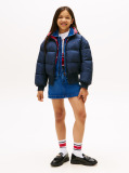 Blue Reversible Relaxed Puffer Bomber Jacket  Girls