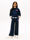 Blue Varsity Flock Logo Wide Leg Joggers  Girls