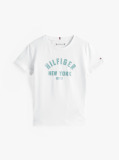 White Glitter Curve NYC Logo T-Shirt  Girls