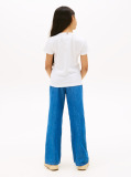 White Glitter Curve NYC Logo T-Shirt  Girls