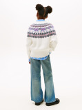 Beige Fair Isle Relaxed Balloon Sleeve Jumper  Girls
