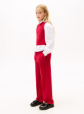 Red Sequin Wide Leg Drawstring Trousers  Girls