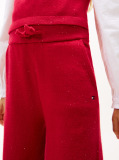 Red Sequin Wide Leg Drawstring Trousers  Girls