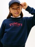 Blue Logo Embroidery Crew Neck Terry Sweatshirt  Girls