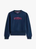 Blue Logo Embroidery Crew Neck Terry Sweatshirt  Girls