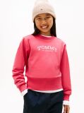 Pink Logo Embroidery Crew Neck Terry Sweatshirt  Girls