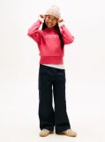Pink Logo Embroidery Crew Neck Terry Sweatshirt  Girls