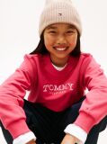 Pink Logo Embroidery Crew Neck Terry Sweatshirt  Girls
