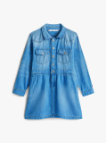 Blue Denim Long Sleeve Dress  Girls