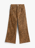 Multi Mabel Leopard Print High Rise Wide Leg Jeans  Girls