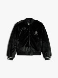 Black Faux Fur Relaxed Bomber Jacket  Girls