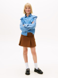 Denim Ruffle Relaxed Fit Shirt  Girls