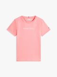 Ροζ Slim Βαμβακερό T-Shirt Με Κεντητό Λογότυπο  Κορίτσια