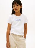 White Logo Embroidery Slim Vintage Jersey T-Shirt  Girls