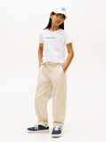 White Logo Embroidery Slim Vintage Jersey T-Shirt  Girls